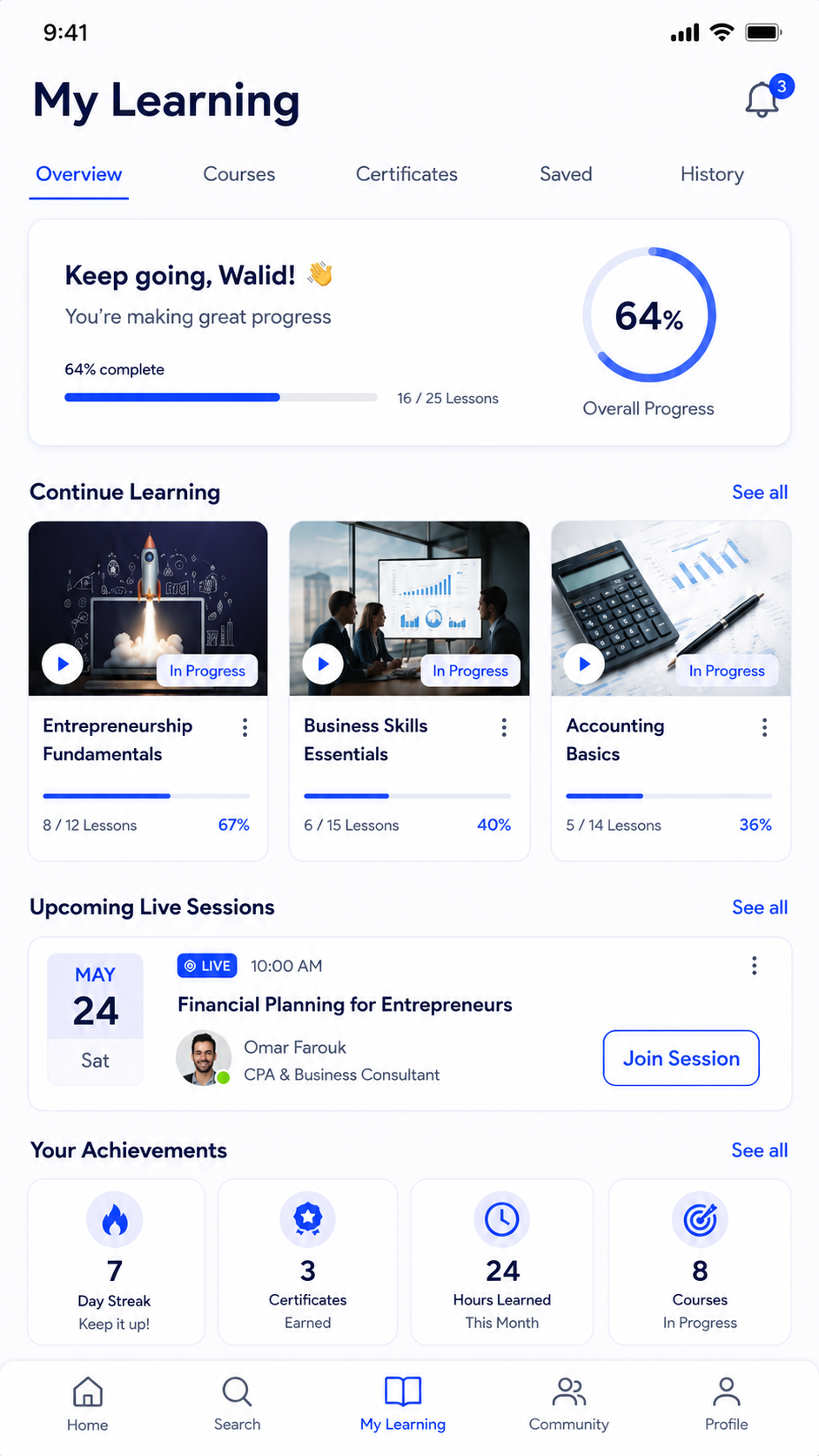 Be Skillful mobile app preview